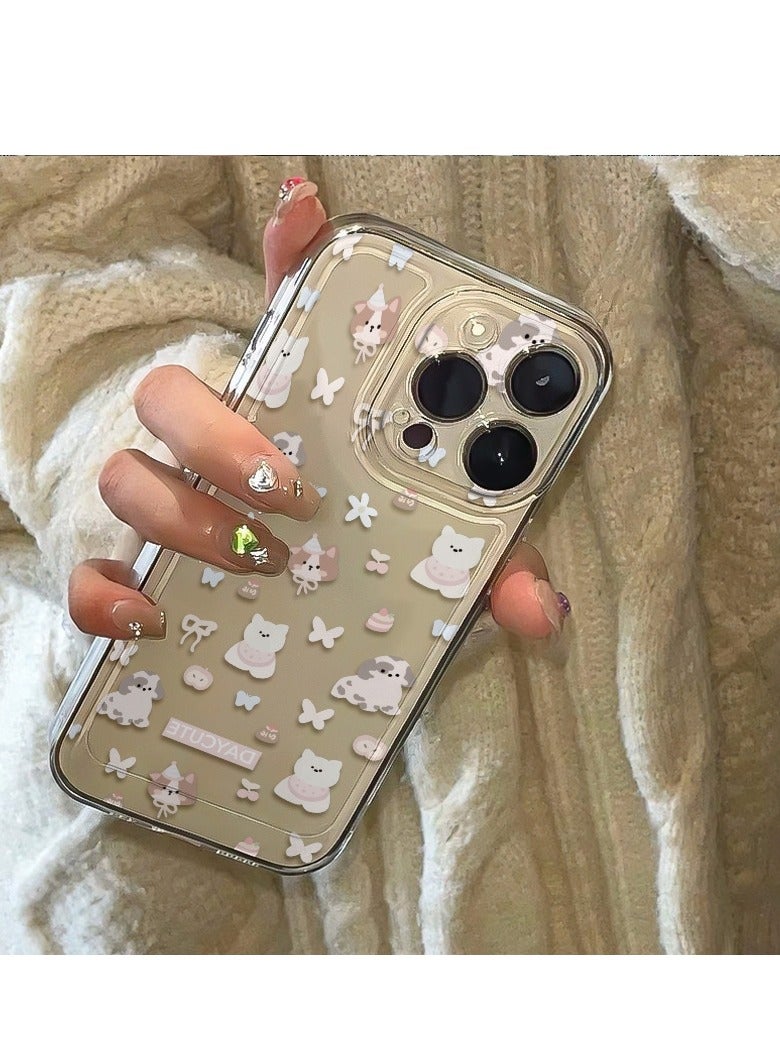 Full-Screen Puppies and Kittens Collection Transparent Case for iPhone 16 Pro Max – Cute, Shockproof, Stylish - Image 3