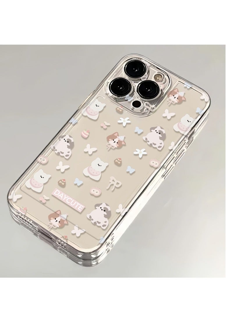 Full-Screen Puppies and Kittens Collection Transparent Case for iPhone 16 Pro Max – Cute, Shockproof, Stylish - Image 4