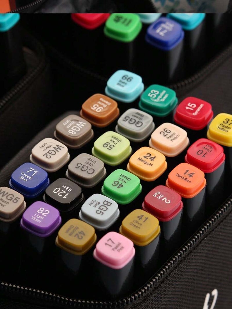 Shein 12/24/36/48/60/80 Color Marker Set for Anime & Art Drawing, Sketching, Watercolor Pens - Perfect Holiday Gift, School Supplies, Back to School - Image 5
