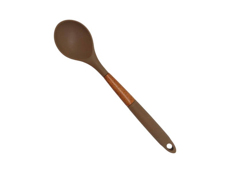 Wooden Handle Silicone Ladle - Brown - Image 2