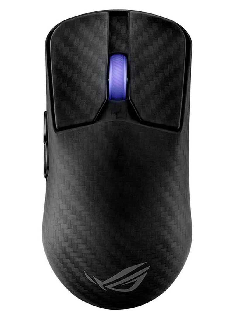 أسوس ماوس الألعاب اللاسلكي ROG Harpe Ace Extreme، هيكل من ألياف الكربون، وزن 47 جرام، مستشعر بصري AimPoint Pro 42K، مفاتيح ميكرو بصرية، معزز معدل الاستطلاع ROG، للألعاب الإلكترونية و FPS، أسود - Image 1