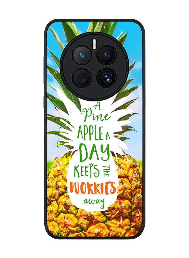 Stylizedd Rugged Black edge case for Huawei Mate 50 Slim fit Soft Case Flexible Rubber Edges Anti Drop TPU Gel Thin Cover - Pineapple A Day - Image 1