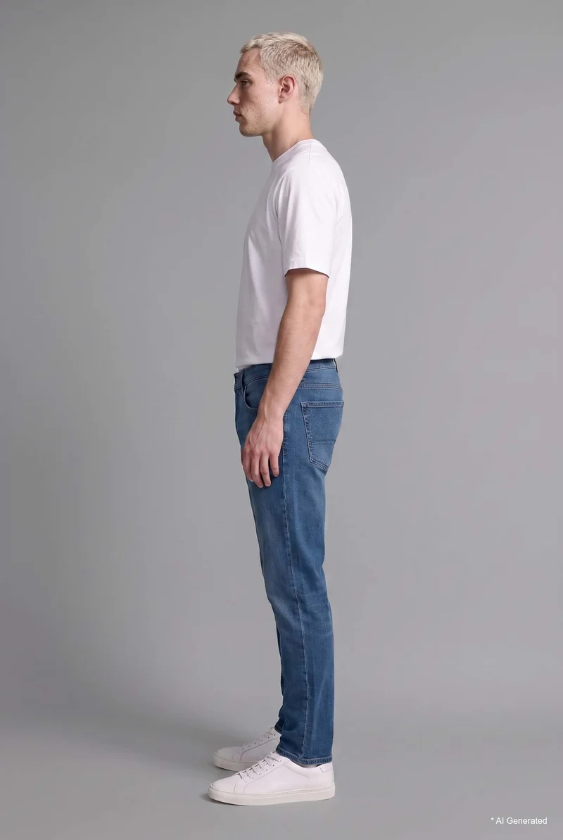 Defacto  Sergio Regular Fit Normal Waist Straight Leg Jeans for Men | Best Price UAE