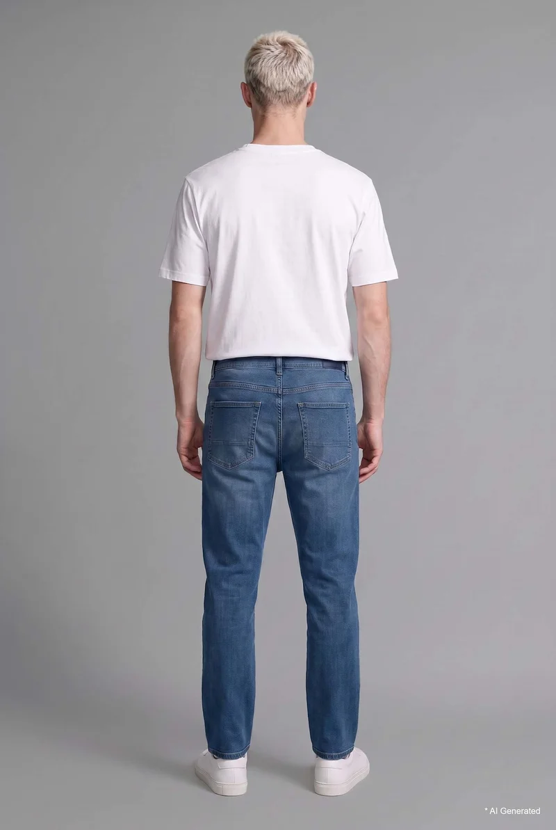 Defacto  Sergio Regular Fit Normal Waist Straight Leg Jeans for Men | Best Price UAE