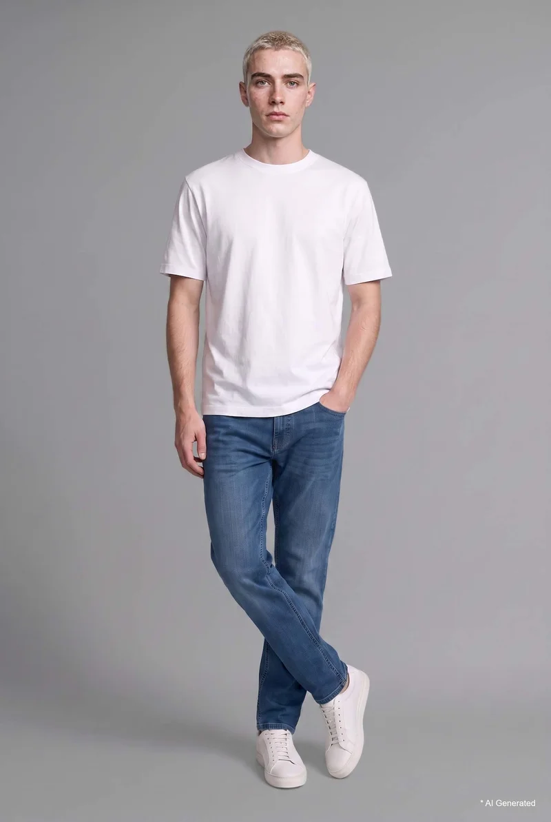 Defacto  Sergio Regular Fit Normal Waist Straight Leg Jeans for Men | Best Price UAE