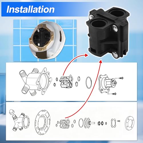 TycoonWon 2PCS GP500520 Pressure Balancing Unit Cartridge (SHOWER) Compatible with Kohler GP77759,GP77886 Mixer Cap,Replacement for rite-temp bath and 1/2" pressure balancing shower valves with single handle - Image 3