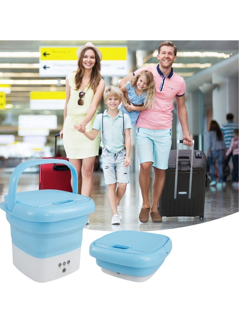 Portable Washing Machine, Mini Folding Washer and Dryer Combo, with Small Foldable Drain Basket for Underwear, Socks, Baby Clothes  - Image 3