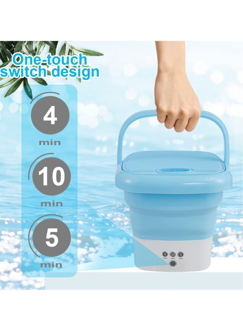Portable Washing Machine, Mini Folding Washer and Dryer Combo, with Small Foldable Drain Basket for Underwear, Socks, Baby Clothes  - Image 4