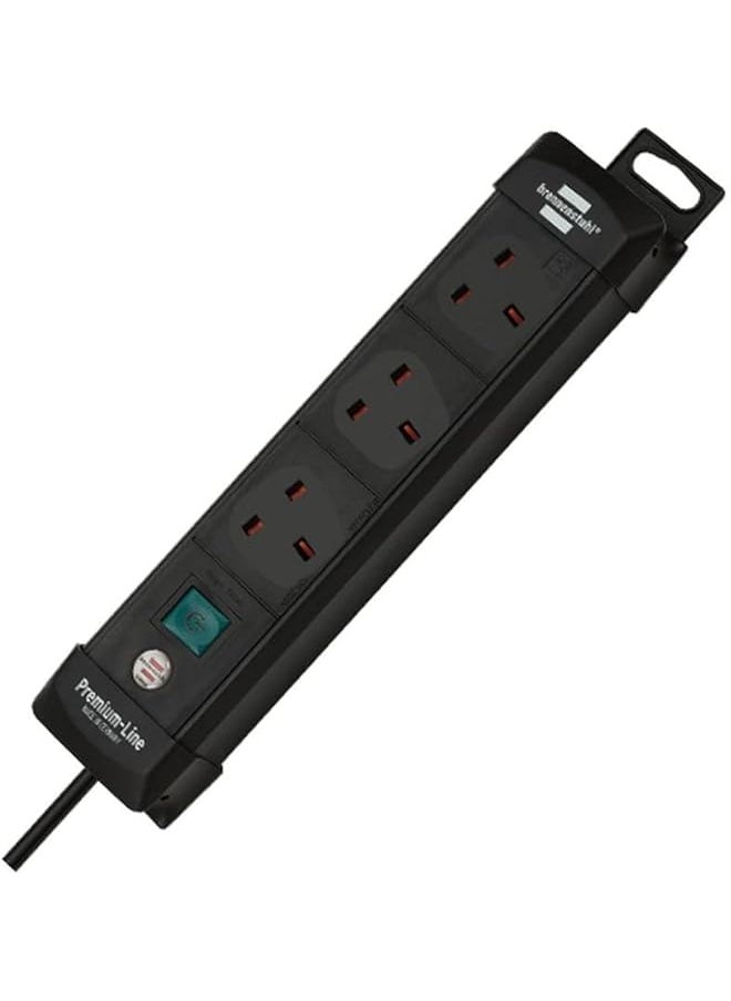 Brennenstuhl Brennenstuhl Premium Line Extension Cord Lead 5 Meter 3 Sockets Black 