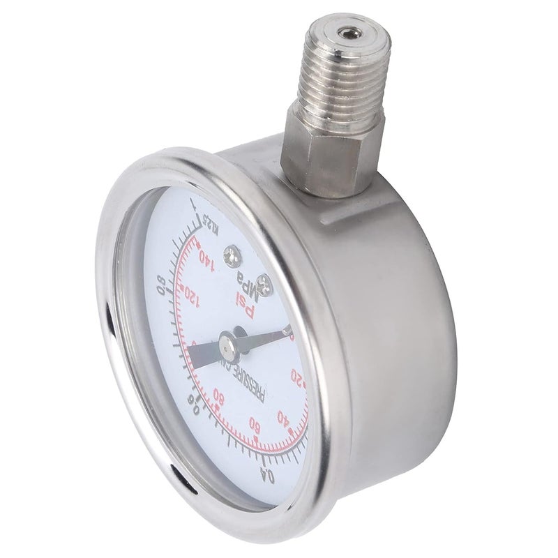 Stainless Steel Pressure Gauge 0 1 0MPa M14x1 5 Vertical Installation Durable Metal Casing - Image 4