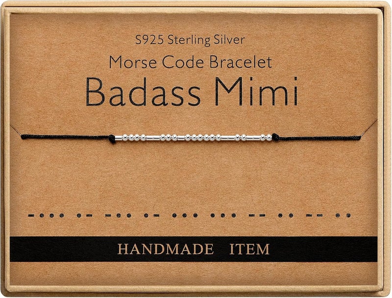 Monily Inspirational Gifts for Women Morse Code Bracelets for Women Funny Bracelet for Friend Funny Gift for Women Sterling Silver Bracelet for Women - Image 1