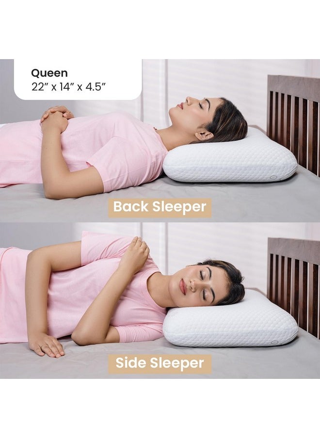 MY ARMOR Ventilated Cooling Gel Memory Foam Pillow Queen Size, Orthopedic Pillow for Sleeping & Neck Pain Relief | 22x14x4.5 Inches | with Removable Zipper Cover, White, Pack of 1 - pzsku/ZB4399B72A2F243BD8C23Z/45/_/1737806338/22af9a6a-8b70-4312-b43b-be9c1f02f9db