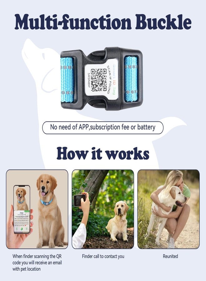 طوق كلاب مقاوم للماء ومتوافق مع علامة Apple Air Tag، مزود ببطاقة تعريف برمز QR قابل للمسح الضوئي؛ عاكس للضوء لضمان السلامة؛ مريح وقابل للتعديل؛ مصنوع من قماش دراغون متين، مناسب للمقاسات من XXS إلى XL (أزرق؛ S) - Image 5