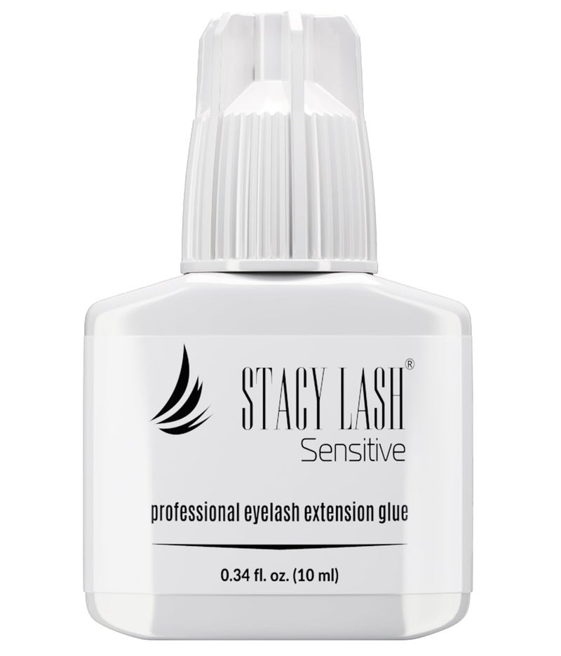 Stacy Lash Sensitive Eyelash Extension Glue Stacy Lash 0.34fl.oz/10ml / 5-6 Sec Drying time/Retention – 4-5 Weeks/Black Adhesive/Professional Supplies - Image 1