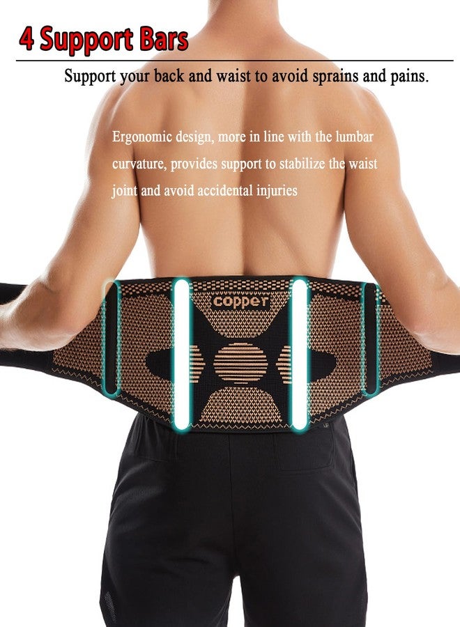 FVVWVV Breathable Lower Back Brace with 4 Stays, Plus Size Lumbar Support Belt for Back Pain Relief with Removable Compression Straps, Back Braces for Herniated Disc, Sciatica,Heavy Lifting - Image 3