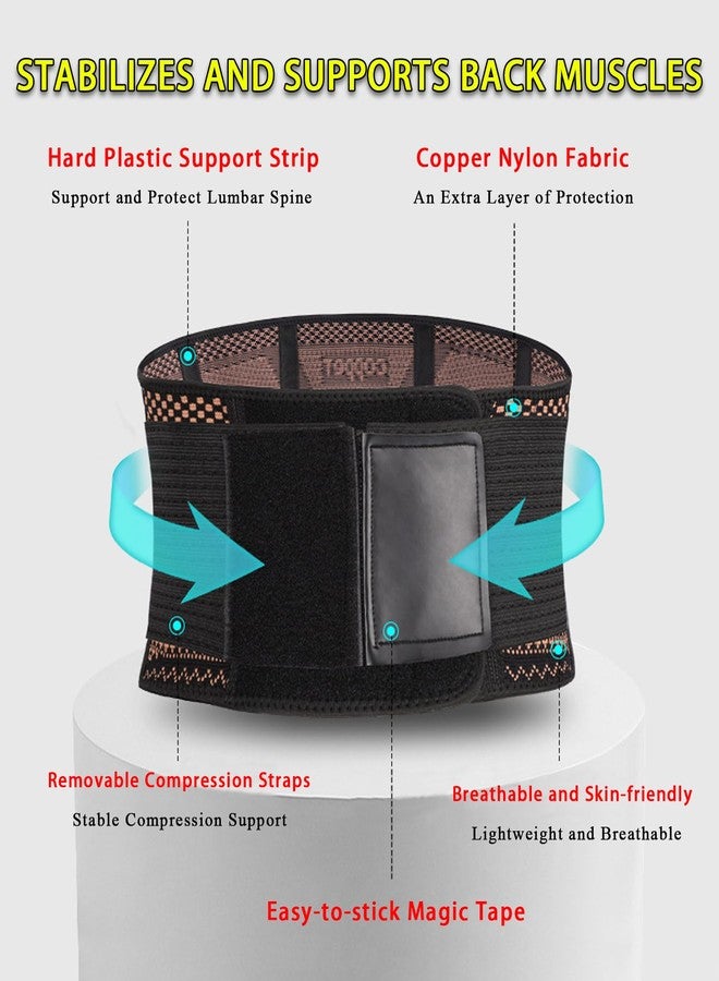 FVVWVV Breathable Lower Back Brace with 4 Stays, Plus Size Lumbar Support Belt for Back Pain Relief with Removable Compression Straps, Back Braces for Herniated Disc, Sciatica,Heavy Lifting - Image 5