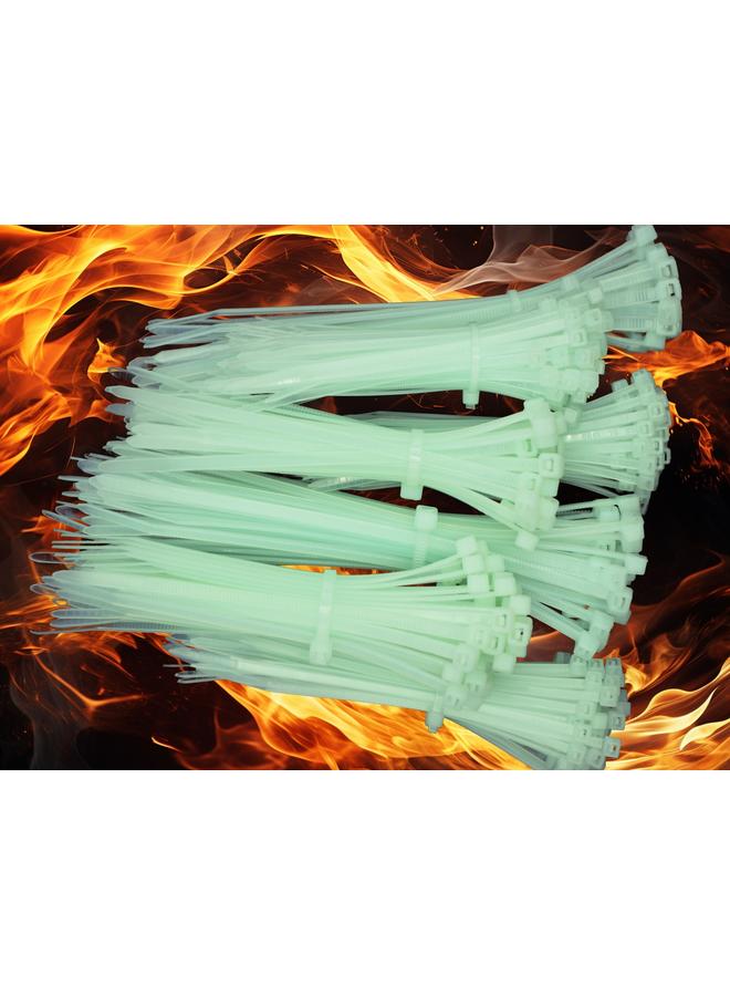 Bluejw High Temperature Resistant 130 Degree Green Cable Tie Self-locking Thick Plastic Flame Retardant Wire Harness Cord Wholesale - Image 1