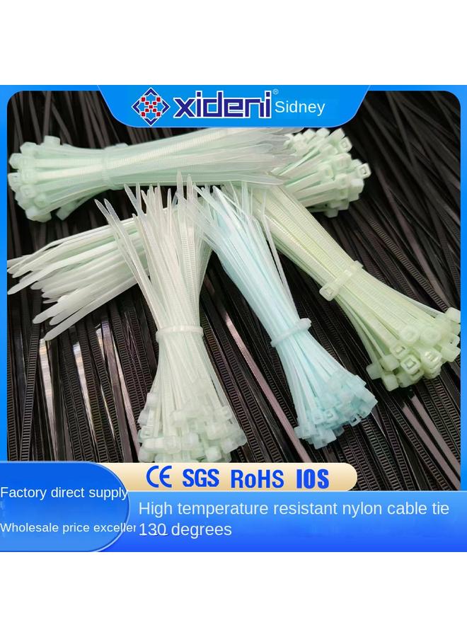 Bluejw High Temperature Resistant 130 Degree Green Cable Tie Self-locking Thick Plastic Flame Retardant Wire Harness Cord Wholesale - Image 2