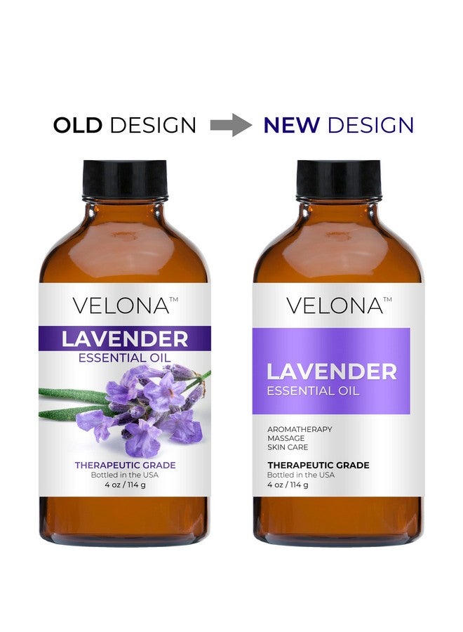 velona Lavender Essential Oil 4 Fl Oz | Therapeutic Grade 100% Pure And Natural | For Aromatherapy Diffuser, Massage, Skincare, Haircare, Soapmaking - Image 1