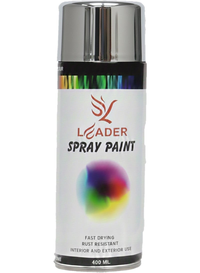 Leader Spray Paint 400ml (Chrome Silver)– High-Quality Multipurpose Paint Bundle - Image 2