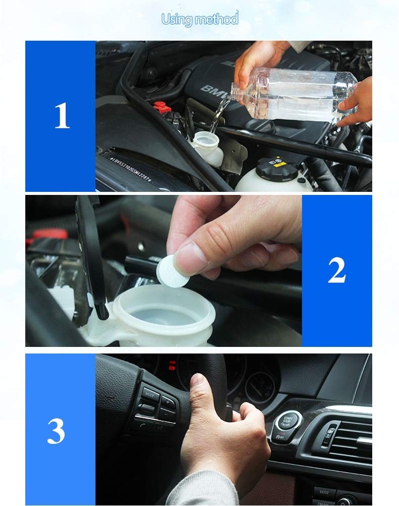 HSR Car Accessories in 10 PCs Car Wiper Detergent Effervescent Tablets Washer Auto Windshield Cleaner Glass Wash Cleaning Tablets - Image 2