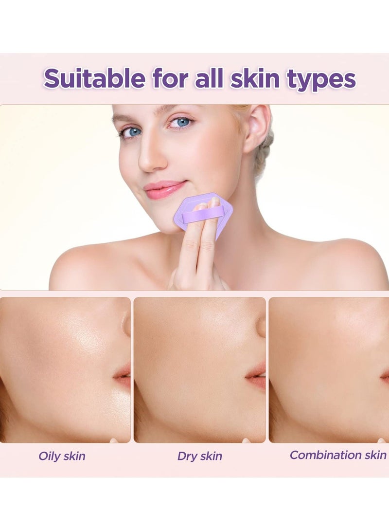 Excefore Set of 8 Pentagon Makeup Sponges for Liquid Foundation, Creams, and Powders, Soft Foam Cosmetic Blenders for Flawless Application - Image 4