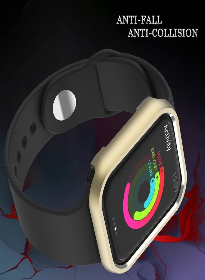 NINKI Compatible for Apple Watch Series 9 8 7 Case 41mm Gold,NINKI Luxury Aluminium Face Protective Bumper for Apple Watch Series 9 Case 41mm iWatch 8 Protective Cover Men Women - Image 4