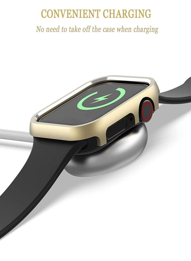 NINKI Compatible for Apple Watch Series 9 8 7 Case 41mm Gold,NINKI Luxury Aluminium Face Protective Bumper for Apple Watch Series 9 Case 41mm iWatch 8 Protective Cover Men Women - Image 5