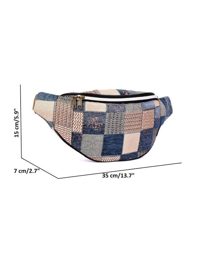 K London Stylish Canvas Multicolor Waist Bag Elegant Style Travel Pouch Passport Holder with Adjustable Strap(11703_Multi) - Image 2