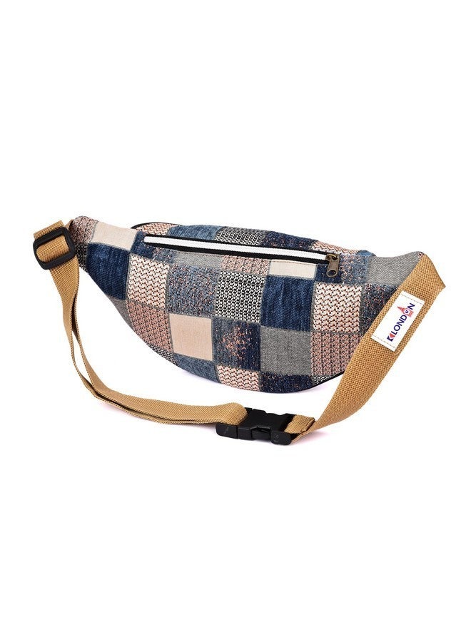 K London Stylish Canvas Multicolor Waist Bag Elegant Style Travel Pouch Passport Holder with Adjustable Strap(11703_Multi) - Image 3