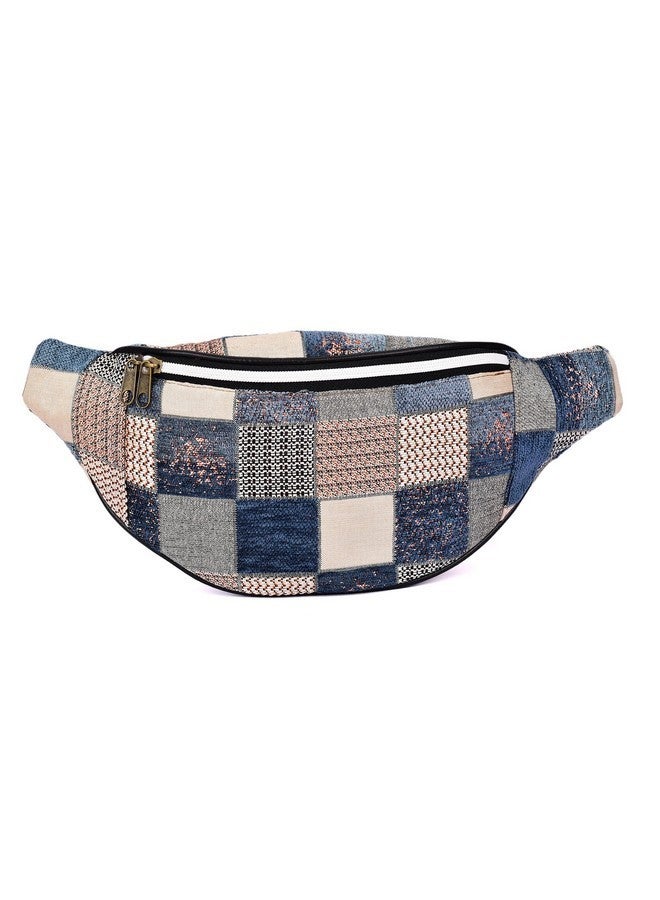 K London Stylish Canvas Multicolor Waist Bag Elegant Style Travel Pouch Passport Holder with Adjustable Strap(11703_Multi) - Image 1