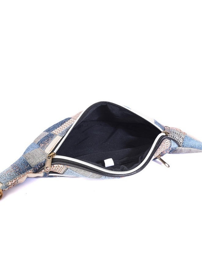 K London Stylish Canvas Multicolor Waist Bag Elegant Style Travel Pouch Passport Holder with Adjustable Strap(11703_Multi) - Image 4