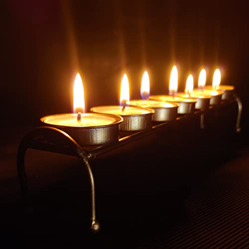 The Purple Tree Golden Long Line Tealight Candle Holder with 7 Candle Spaces (Pack of 1) Gold Tealight Candle Holder, Diwali tealight Holder, Christmas tealights, Diwali Decor - Image 3