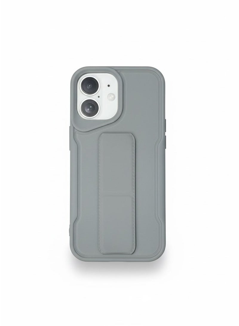 Magsafe Iphone 17 fabric phone GREY cover with mobile holder and a mobile lanyard as a gift - Image 1