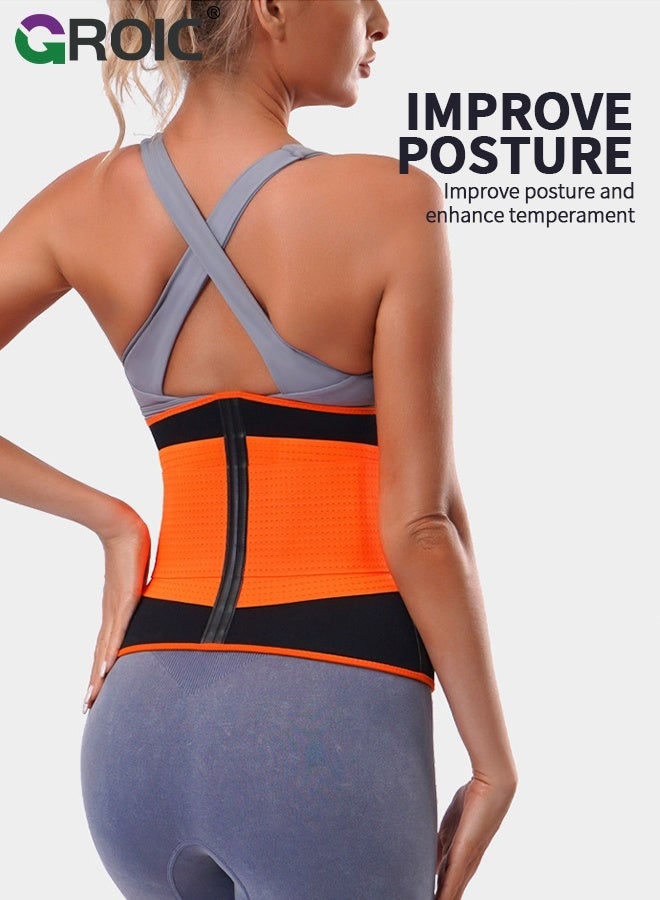 GROIC Lumbar Support Back Brace Waist Trainer,Back Support,Lower Back Support for Women,Adjustable Waist Belt for Lower Back Pain Relief,Back Support Brace(M) - Image 4