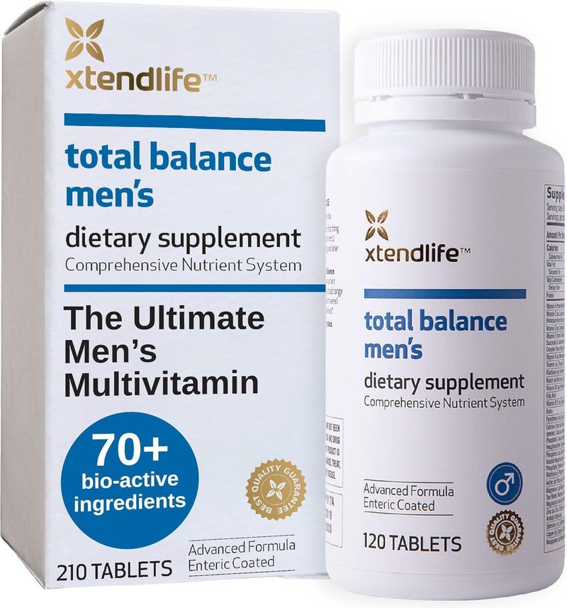 xtendlife فيتامينات متعددة للرجال من Xtendlife Total Balance 70 مغذيات لصحة المناعة والقلب والهضم والخلايا 30 يومًا - Image 1