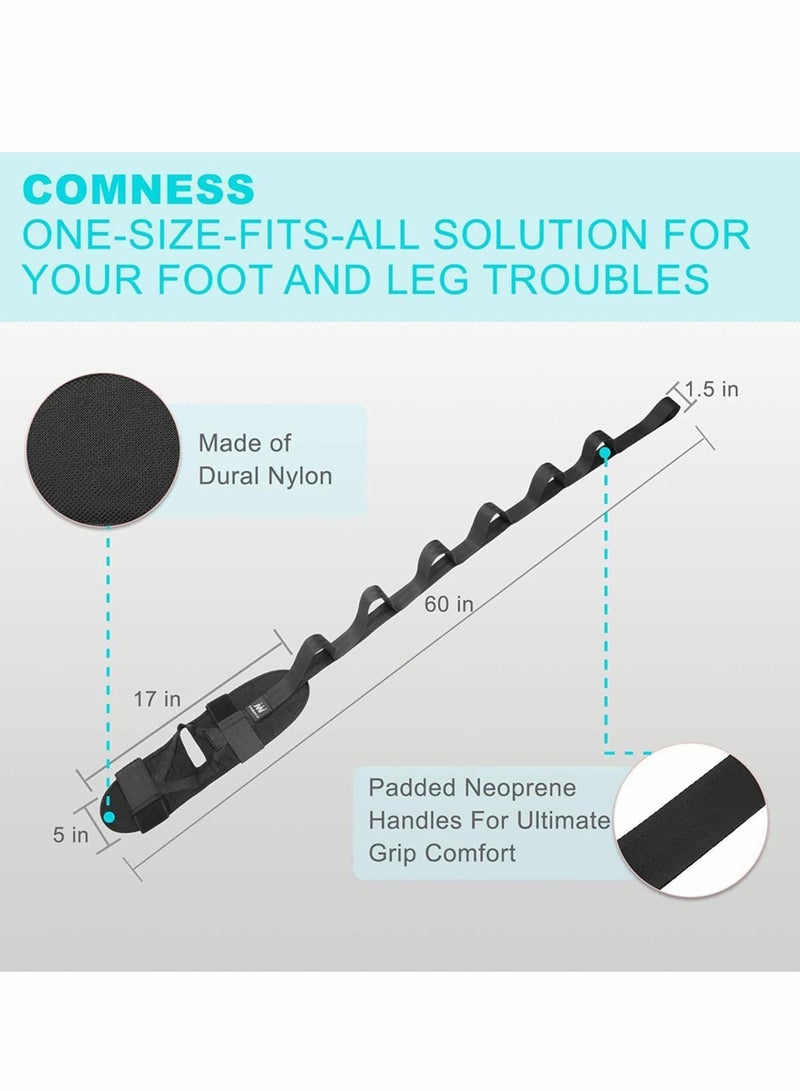 Y&D Leg Stretch Band, Yoga Foot Stretching Strap, Calf Stretcher, for Plantar Fasciitis, Heel Spurs, Drop, Achilles Tendonitis Hamstring, Physical Therapy Assist - Image 3