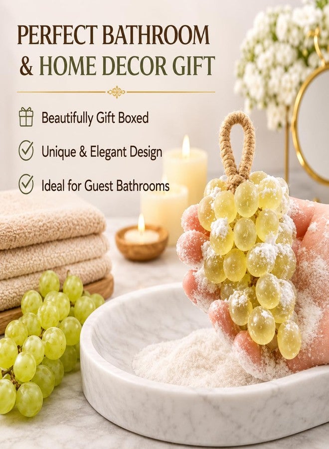 ARTO Grape Shaped Crystal Soap - Decorative Handmade Bathroom Soap Bar - Natural Grape Extract & Coconut Oil for Deep Cleansing & Moisturizing - Elegant Guest Soap & Home Decor Gift (Multicolor) - Image 5
