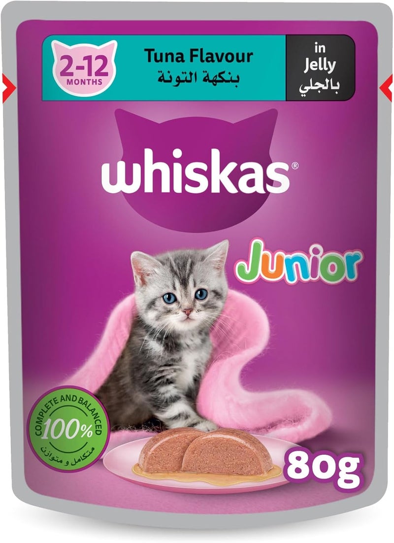 Whiskas Kitten Tuna In Jelly Cat Food Pouch 80 g, Multicolour - Image 1