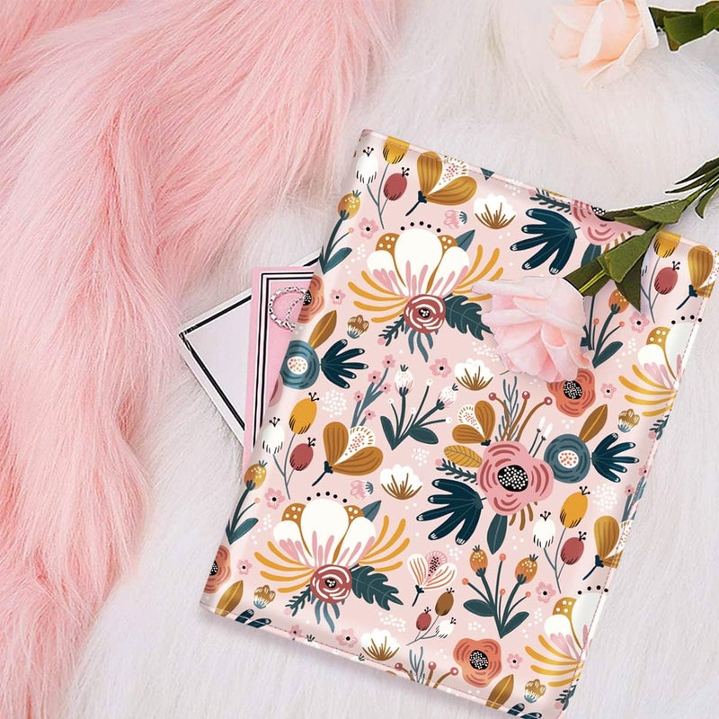 WAVEYU Portfolio Case for Women, Cute Floral Padfolio Cover for Girls, Conference/Resume/Legal Document Organizer with Letter/A4 Size Clipboard Hardboard, Business Card Holders, Pink Flower - Image 5