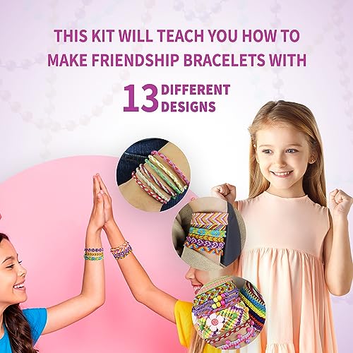 SpiceBox Friendship Bracelet Making Kit for Girls, Kids Best Friend DIY String Jewelry, Arts and Crafts Activity Set for Children, Multicolor (7410) - Image 4
