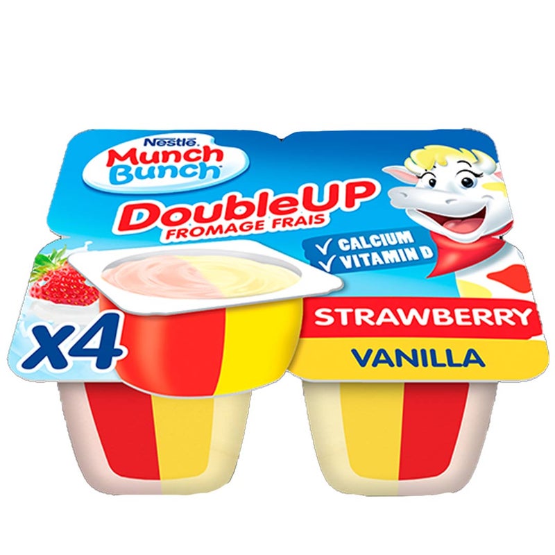 Nestle Double Up Fromage Frais Vanilla Strawberry - 4 x 85g - Image 2