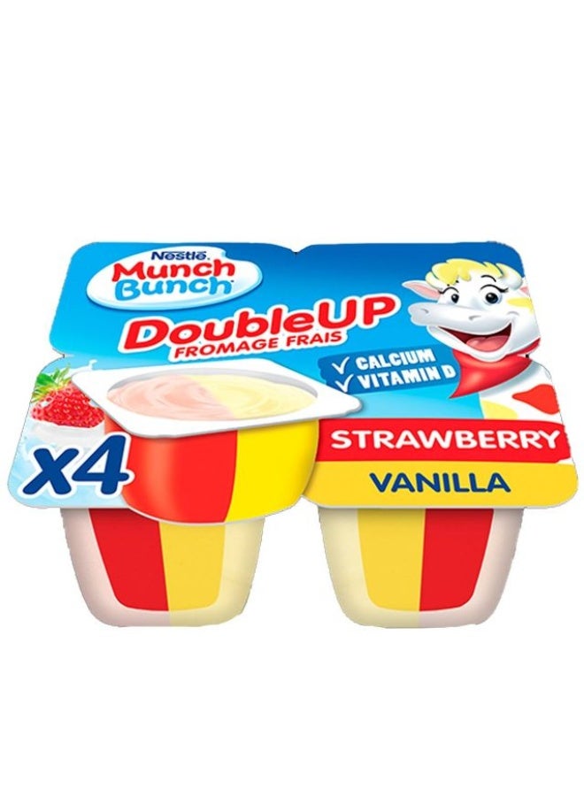 Nestle Double Up Fromage Frais Vanilla Strawberry - 4 x 85g - Image 1