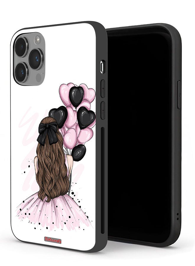 Tolwak Apple iPhone 14 Pro Protective Case Holding Balloons Girl Art - Image 1