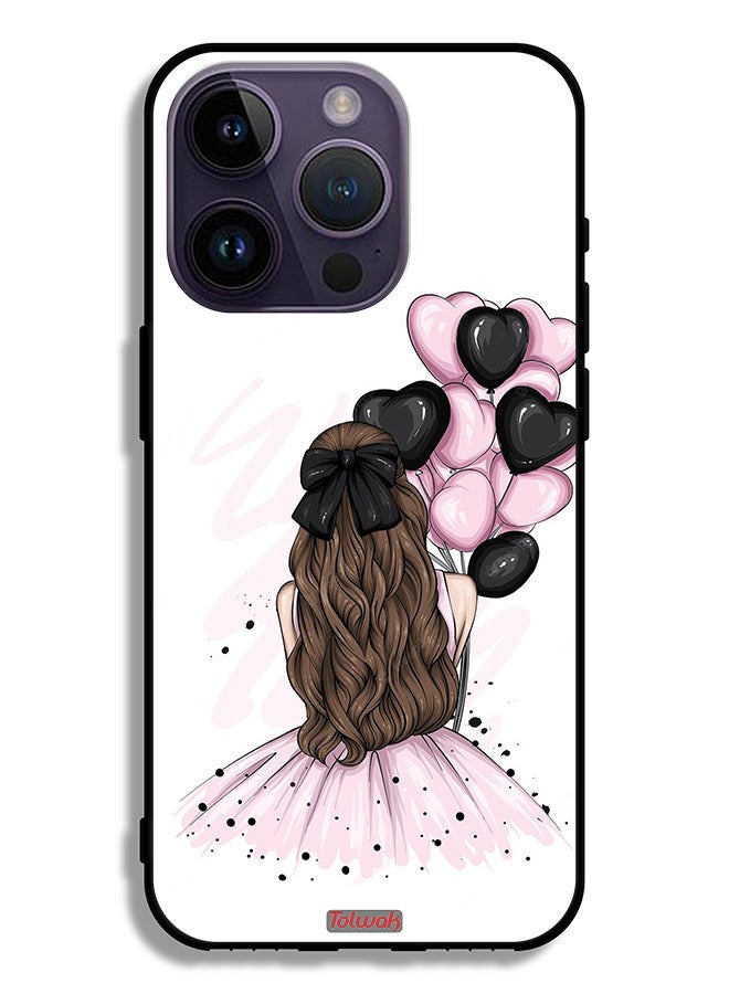 Tolwak Apple iPhone 14 Pro Protective Case Holding Balloons Girl Art - Image 2