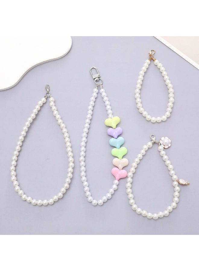 NIBEMINENT Phone Charm/ Chain Strap for Women Girls, Lollipop Pearls Cell Phone Case Lanyard Wrist Strap - Image 2