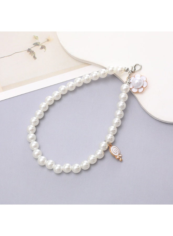 NIBEMINENT Phone Charm/ Chain Strap for Women Girls, Lollipop Pearls Cell Phone Case Lanyard Wrist Strap - Image 1