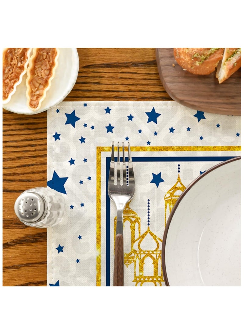 LKTOCAFT - Table Runner with 4 Place Mats for Ramadan and Eid,183×33cm(72×13in) Table Decoration for Living Room, Kitchen Dining Table Decoration, Home Decor - Image 1