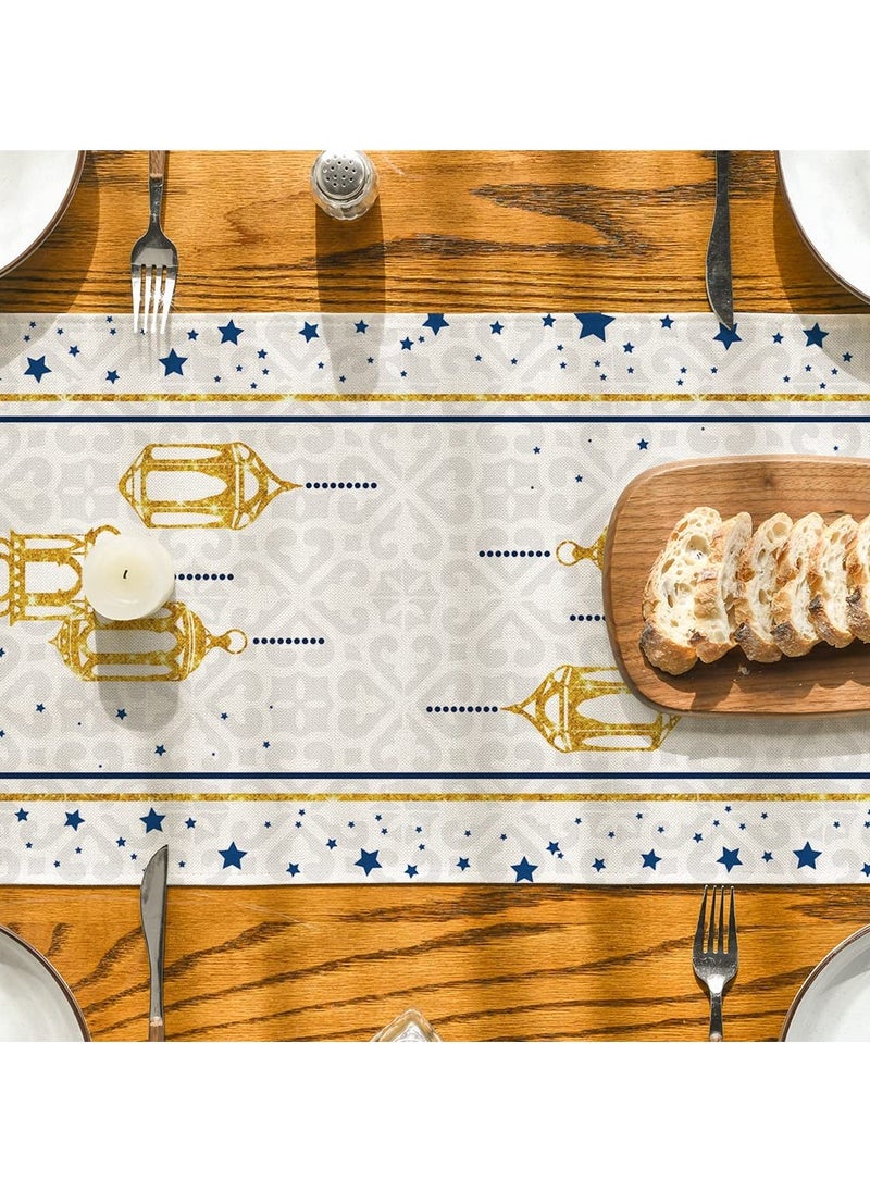 LKTOCAFT - Table Runner with 4 Place Mats for Ramadan and Eid,183×33cm(72×13in) Table Decoration for Living Room, Kitchen Dining Table Decoration, Home Decor - Image 1