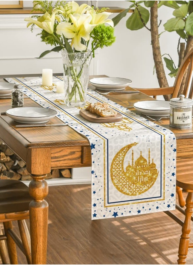 LKTOCAFT - Table Runner with 4 Place Mats for Ramadan and Eid,183×33cm(72×13in) Table Decoration for Living Room, Kitchen Dining Table Decoration, Home Decor - Image 1
